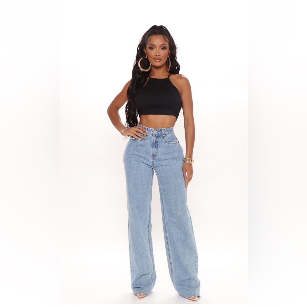 Fashion Nova Winona 90s Wide Leg Jeans- Medium Blue